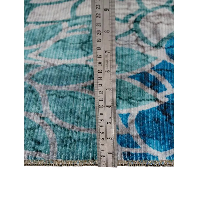 Enaya Floral Polyester Carpet - Blue media 8