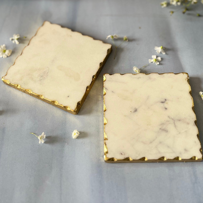 Holden Handcrafted Square Marble Coaster - Set Of Two media 4