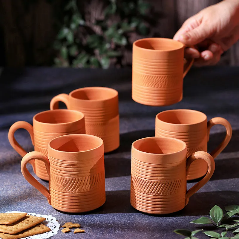 Srinda Terracotta Coffee Mug (250 mL Each) - Set of Six media 3