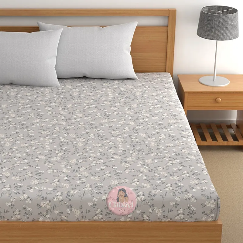 Budlace I Fitted Microfiber Microfiber Bedsheet (Grey) - 150 GSM media 4