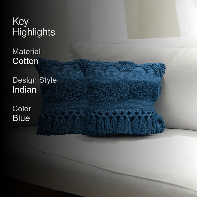 Squish-A-Lot Tufted Cushion Cover (Blue) - Set Of Two media 2