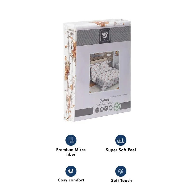 Monte Carlo Petal Matrix Cotton Bedsheet (White,Brown) - 104 TC media 11