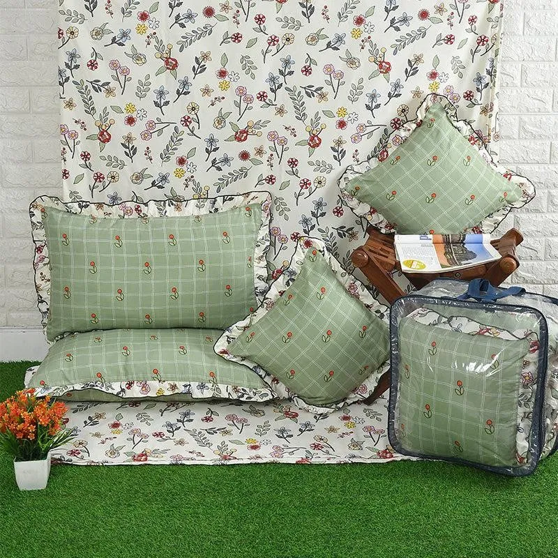Natura Frilled Floral Microfiber Bedding Set - Five Piece Set media 5