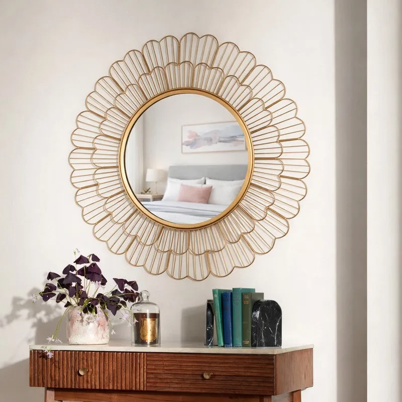 Golden Opal Bloom Wall Mirror media 3