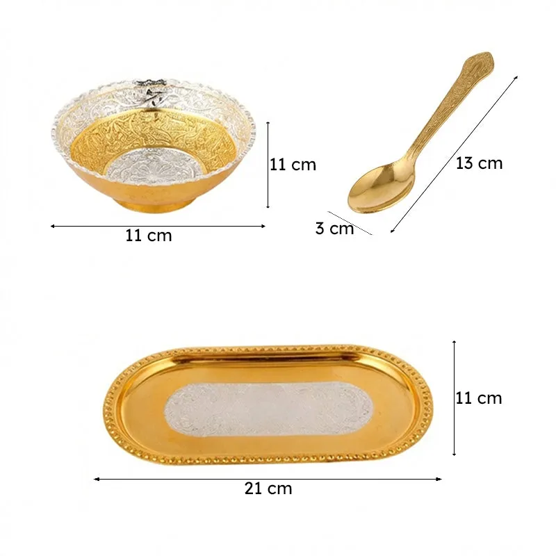 Nandini Bowl With Spoon & Tray (100 ML) - Set Of Five media 7