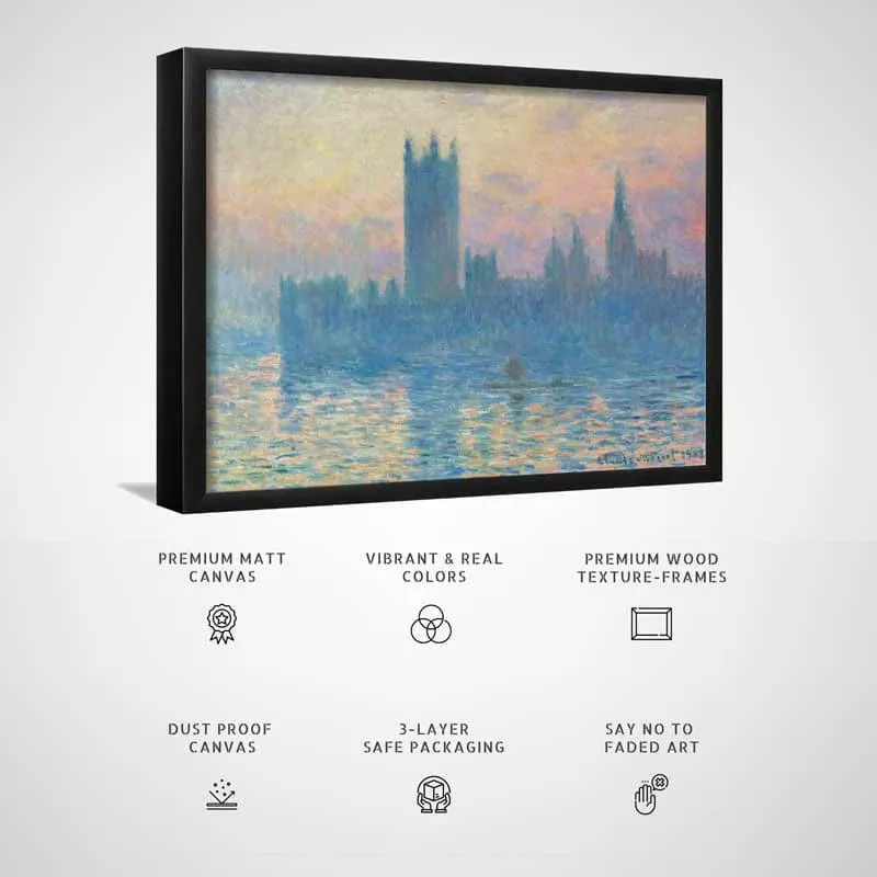 The Houses Of Parliament Sunset By Claude Monet - Black Frame media 3