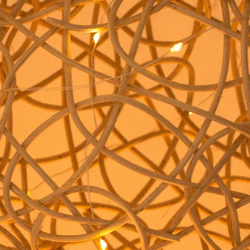 Boho Breeze Spherical Macram Cane Ceiling Lamp media 6