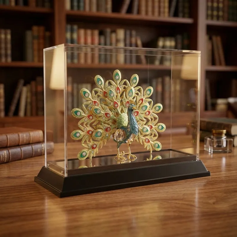 Regal Peacock 24K Gold Plated Mild Steel Showpiece media 1