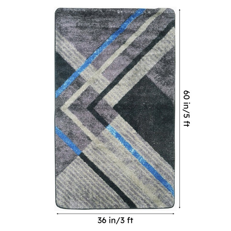 Aaris Geometric Micro Fiber Area Rug - Grey media 7