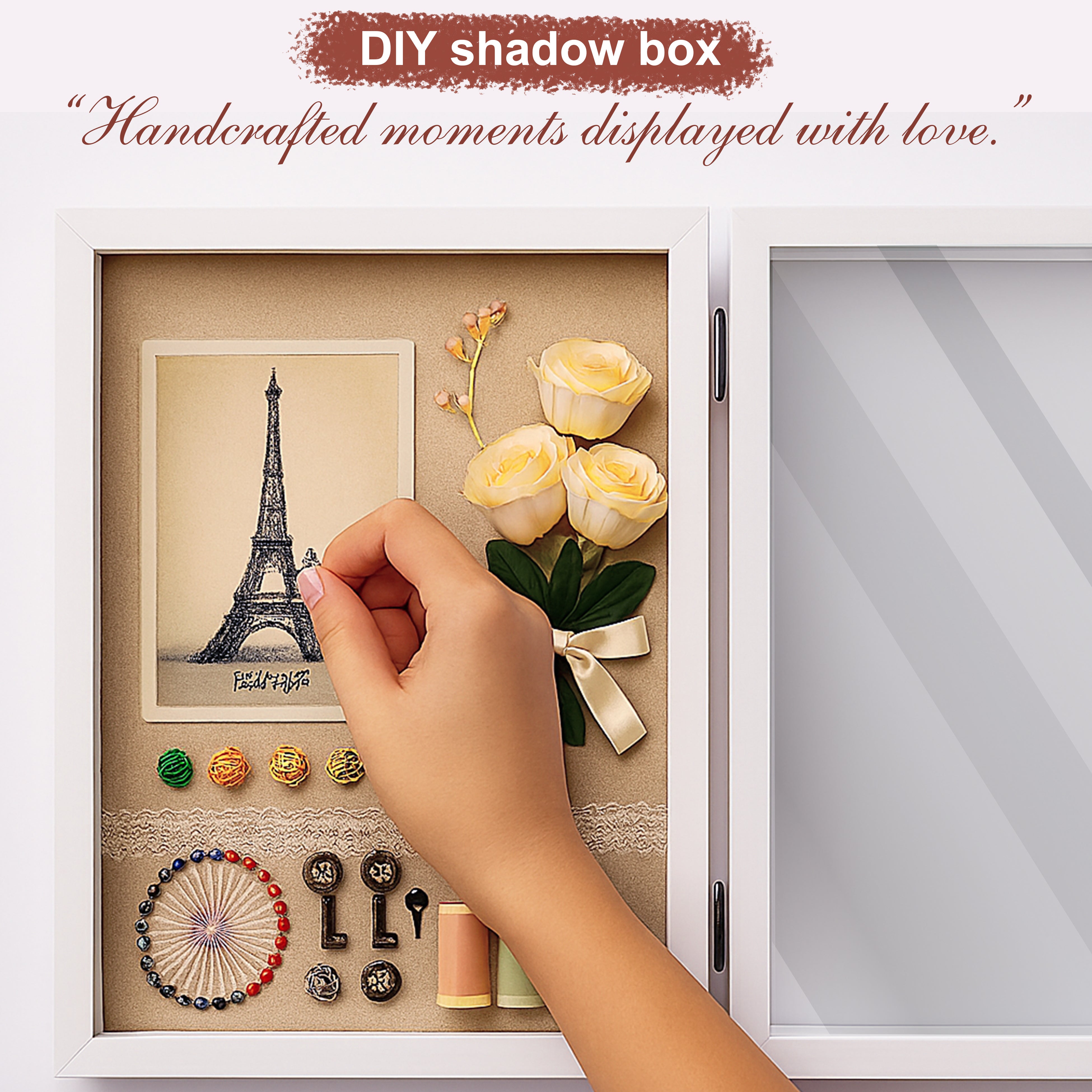 LuxeOutline MDF Shadow Box Photo Frame - White media 3
