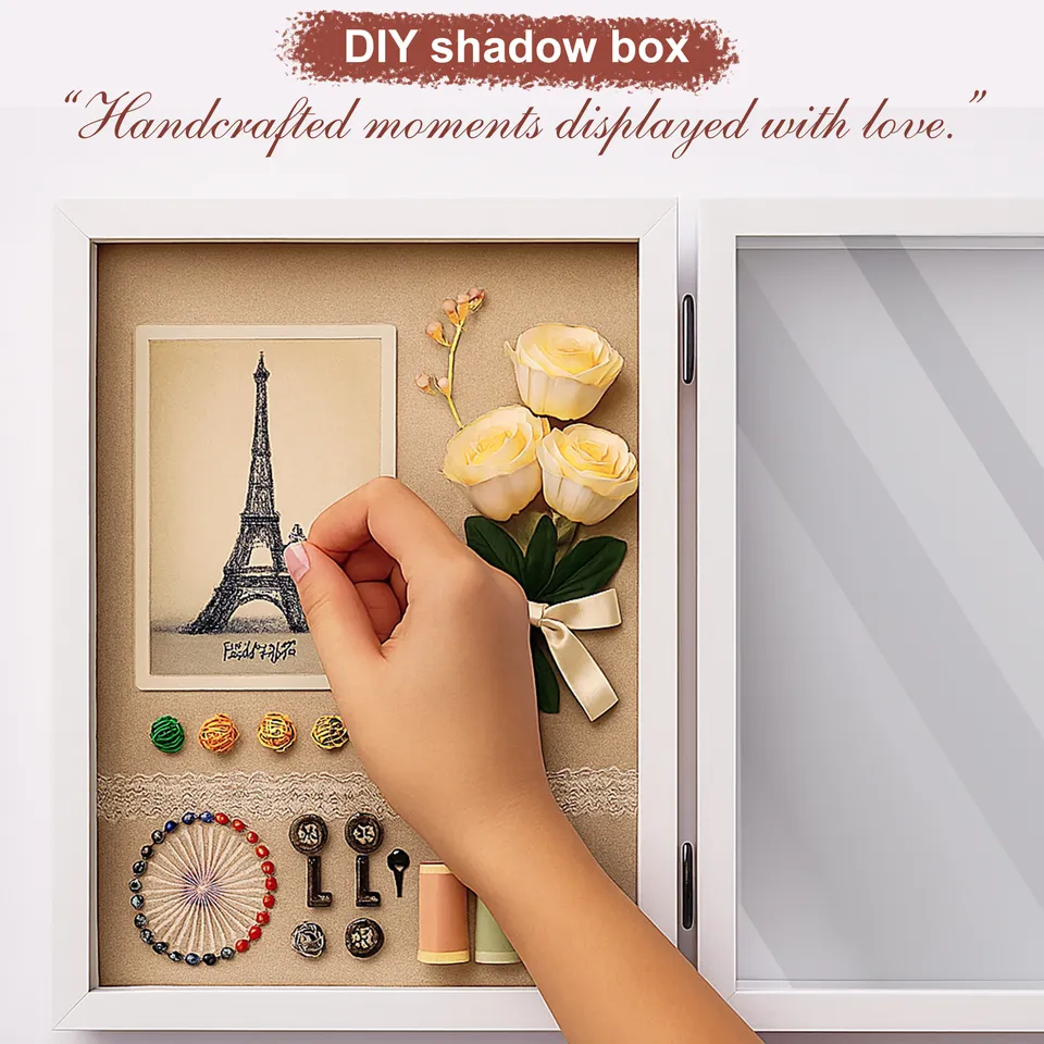 LuxeOutline MDF Shadow Box Photo Frame - White media 3