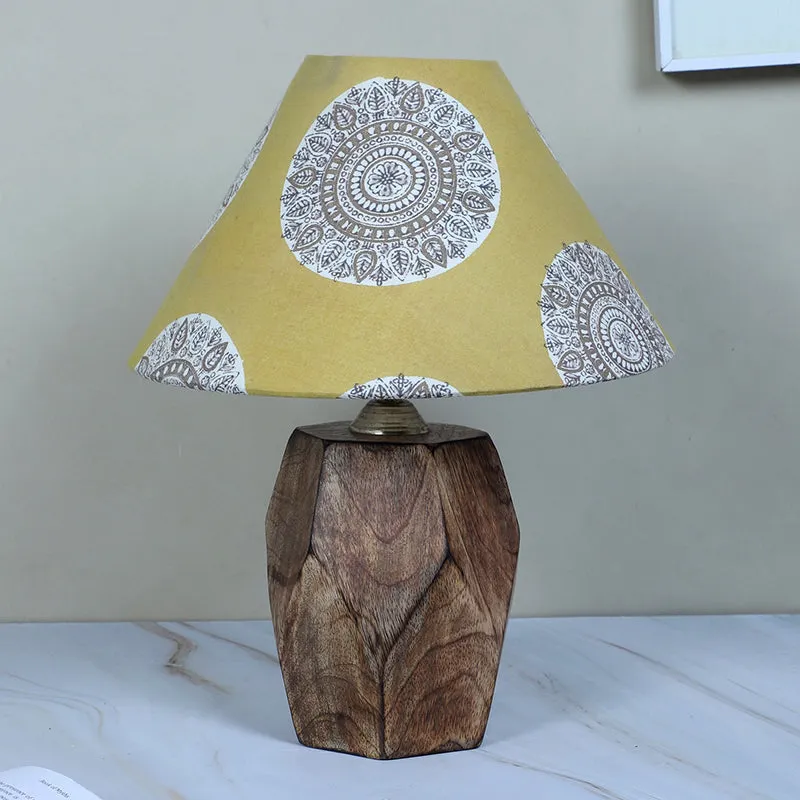 Mandala Merry Printed Mango Wood Table Lamp - Brown,Yellow,White media 3