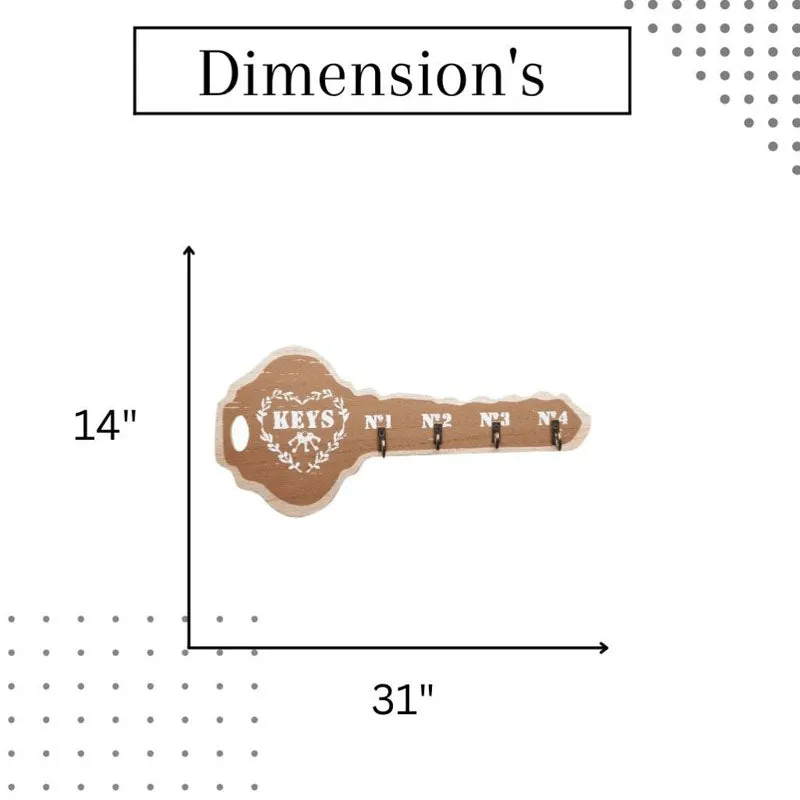Key holder shown with its 31 x 14 cm dimensions
