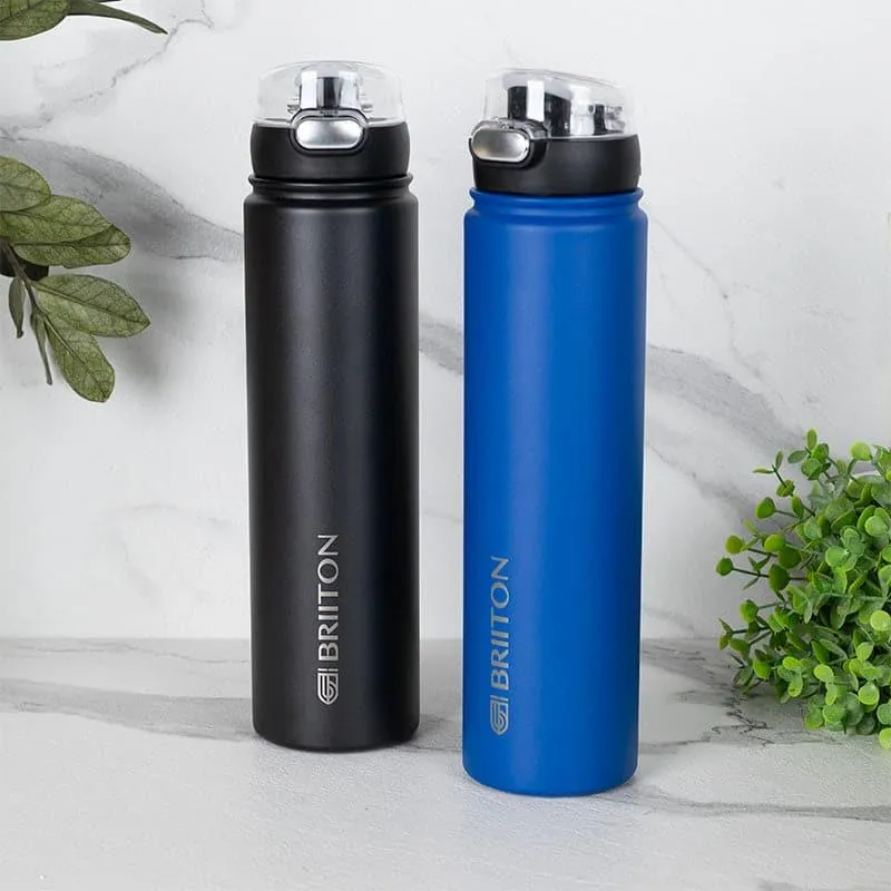 Harpo Sip Hot & Cold Thermos Water Bottle (Black & Blue, 750 mL Each) - Set Of Two media 1