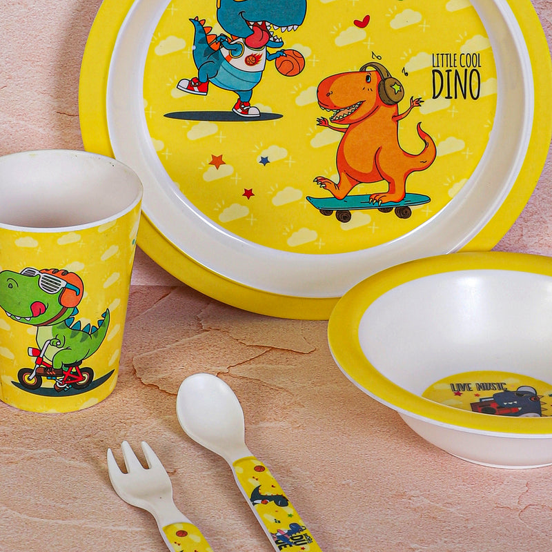 Dino Playtime Kids Dinner Set - Five Piece Set media 3