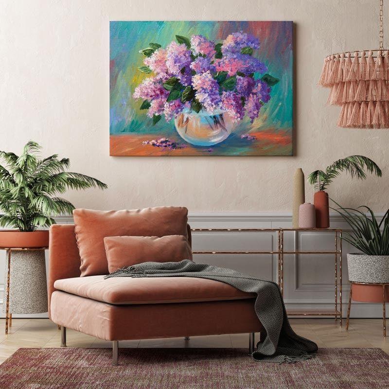 Spring Lilac In A Vase Canvas Wall Painting - Gallery Wrap media 3