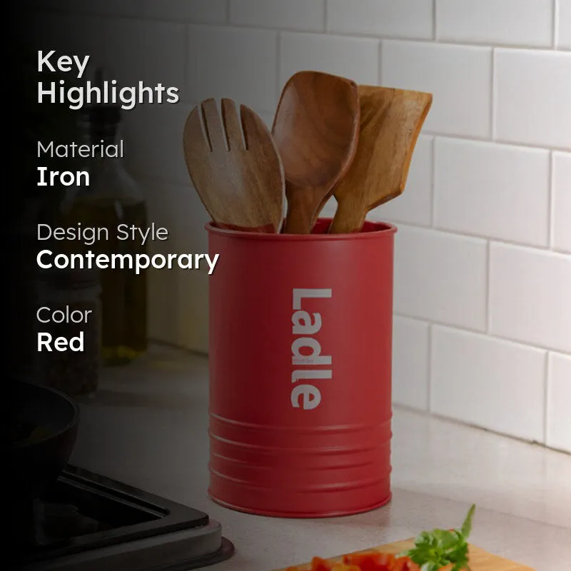 KitchenPlus Sturdy Cutlery Stand - Red media 2