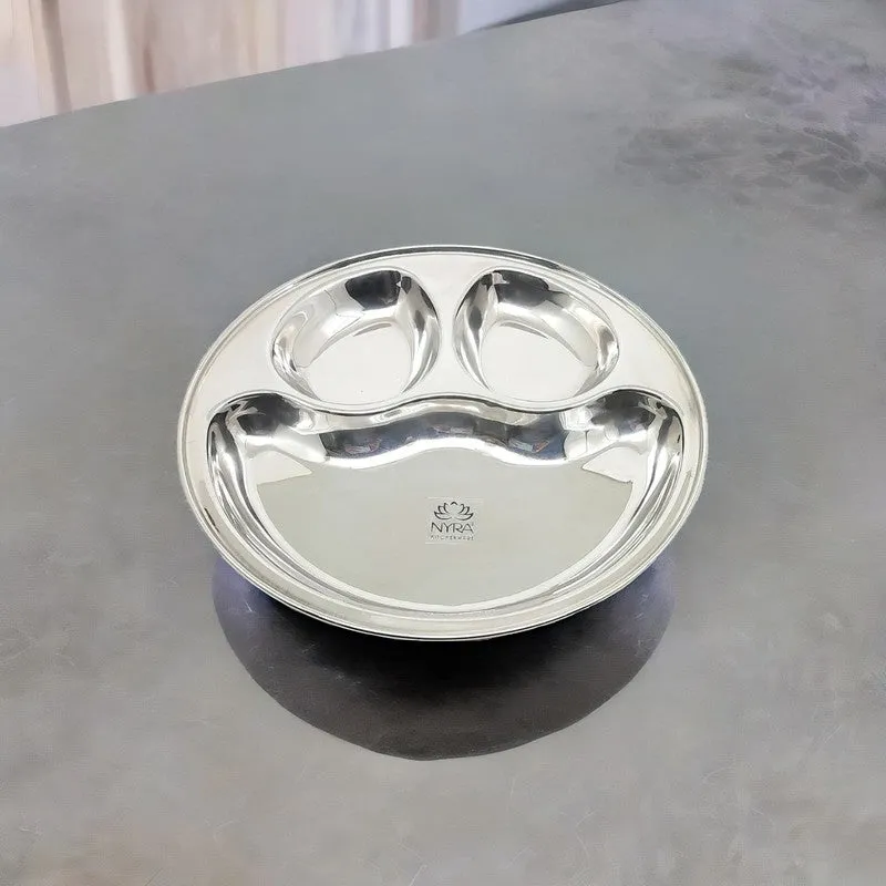 Platira Stainless Steel Dinner Plate - Set of Three media 4