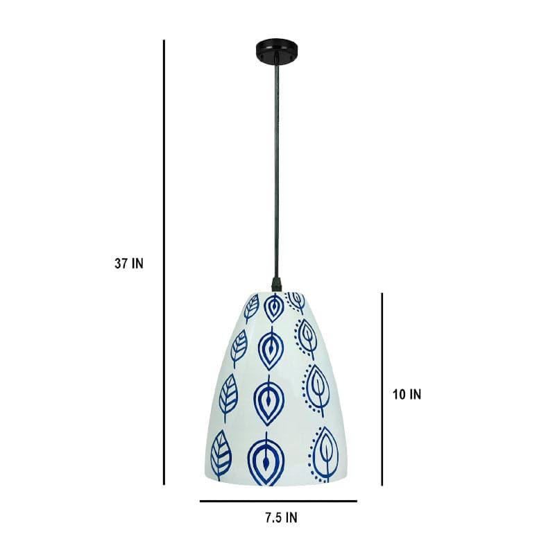 Foliage Finesse Hand Painted Glass Ceiling Lamp media 5