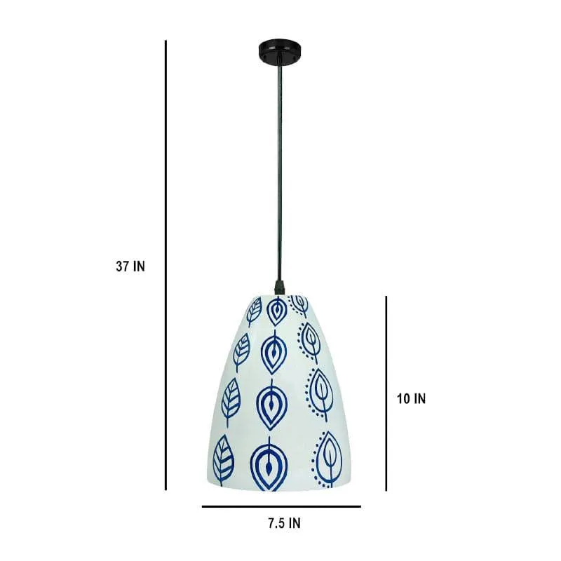 Foliage Finesse Hand Painted Glass Ceiling Lamp media 5