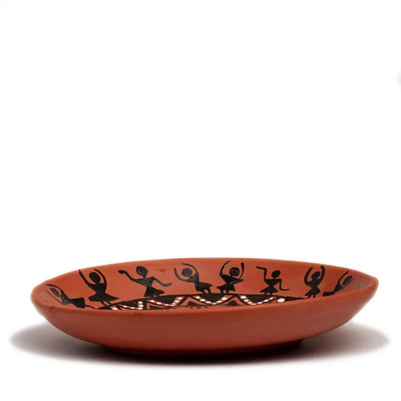 Warli Wisp Handpainted Terracotta Kulhad - Set Of Two media 5