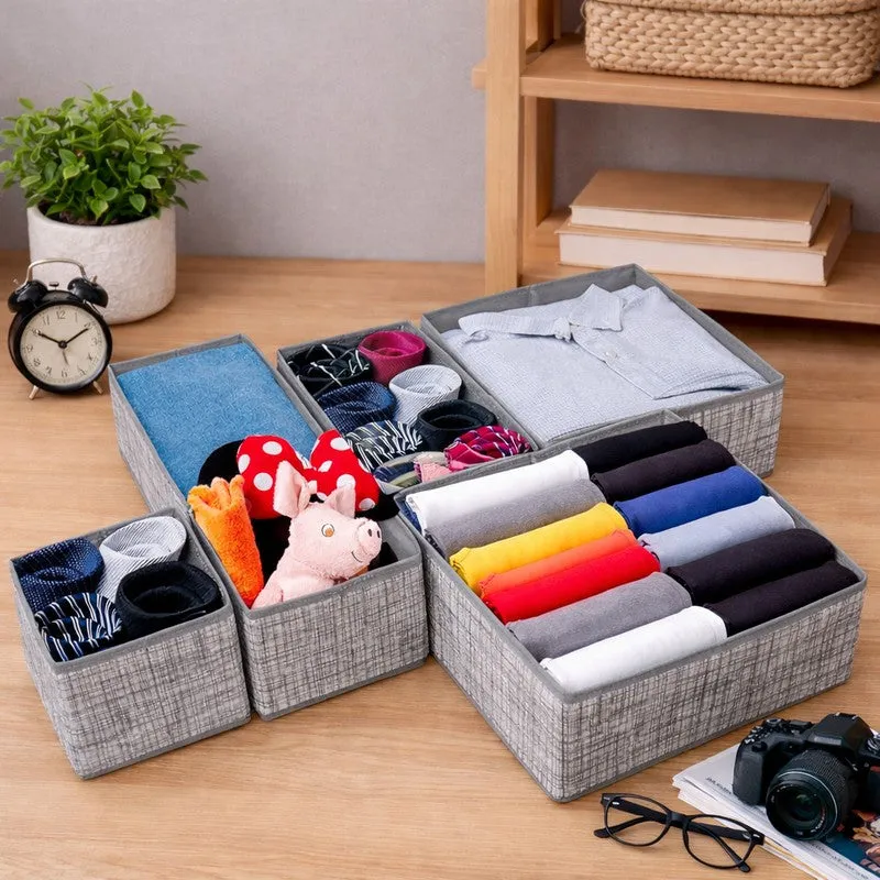Laxis ClosetEase Fabric Cloth Organizer - Set Of Six media 1