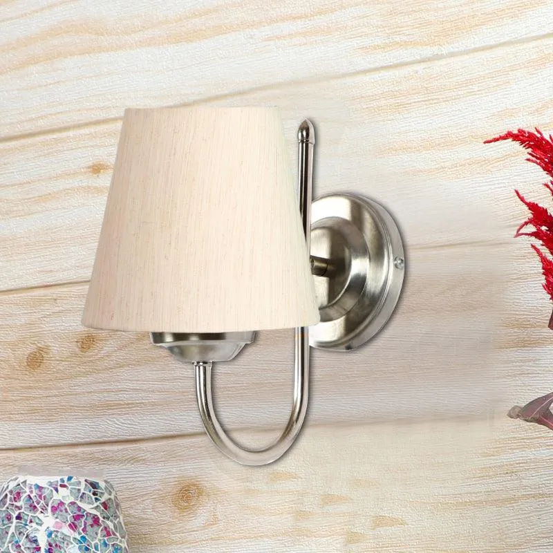 Altura Conical Fabric & Metal Wall Lamp - Off White media 4