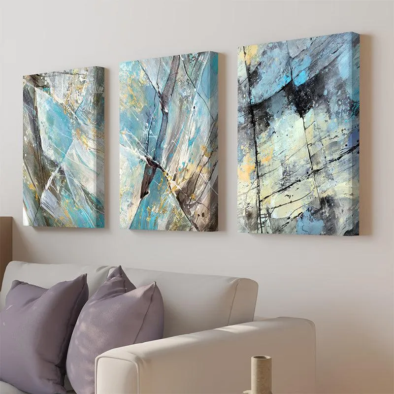 Drima Abstract Canvas Wall Painting - Set Of Three media 1