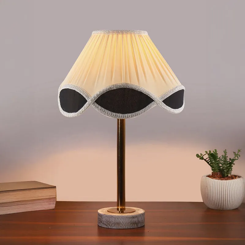 Valenica Rodin Wooden Table Lamp - White,Gold,White media 2