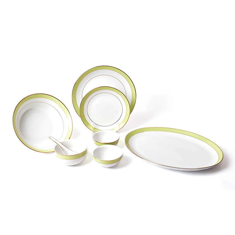 Princely 24k Gold Brushed Porcelain Dinner Set - 33 Piece Set media 6