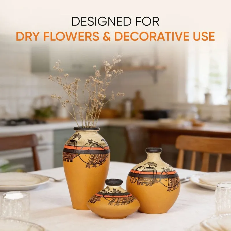 Melrose Tribal Terracotta Vase - Set Of Three media 7