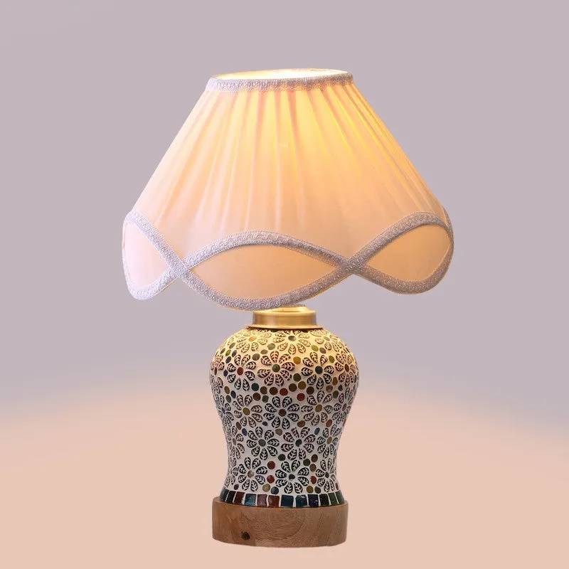 Santora Arc Pleated Wooden Table Lamp media 5