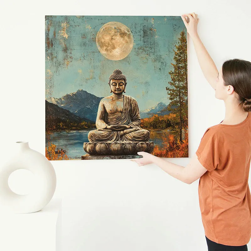 Gautama Under Moon Canvas Wall Art media 4