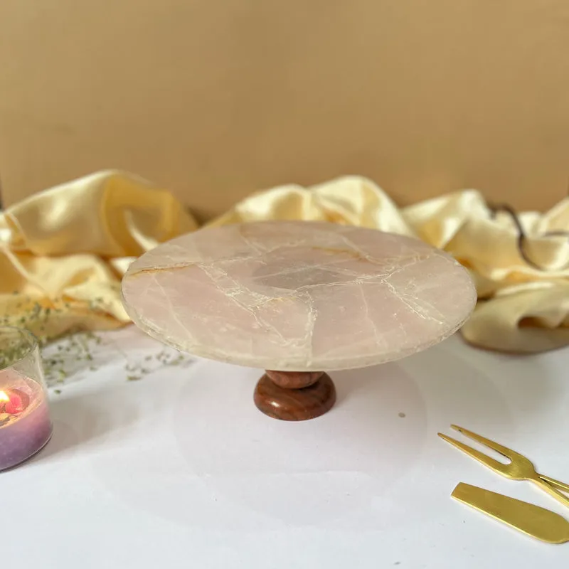 Eartha Rose Quartz Cake Stand media 1