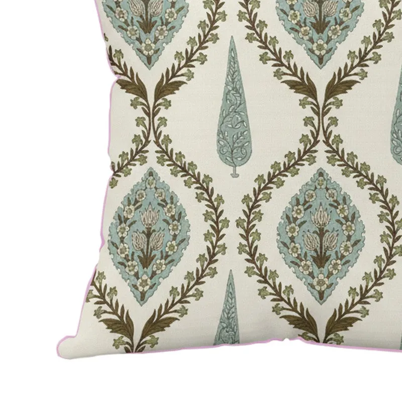 Teardrop Motif White & Green Cushion Cover Set - Set Of Two media 5
