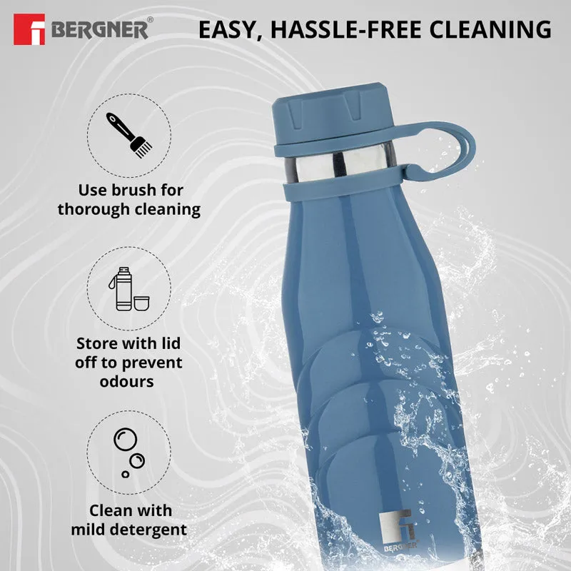 Bergner Walking Aqua Flex Thermosteel Hot And Cold Flask (Blue) - 750 mL media 4