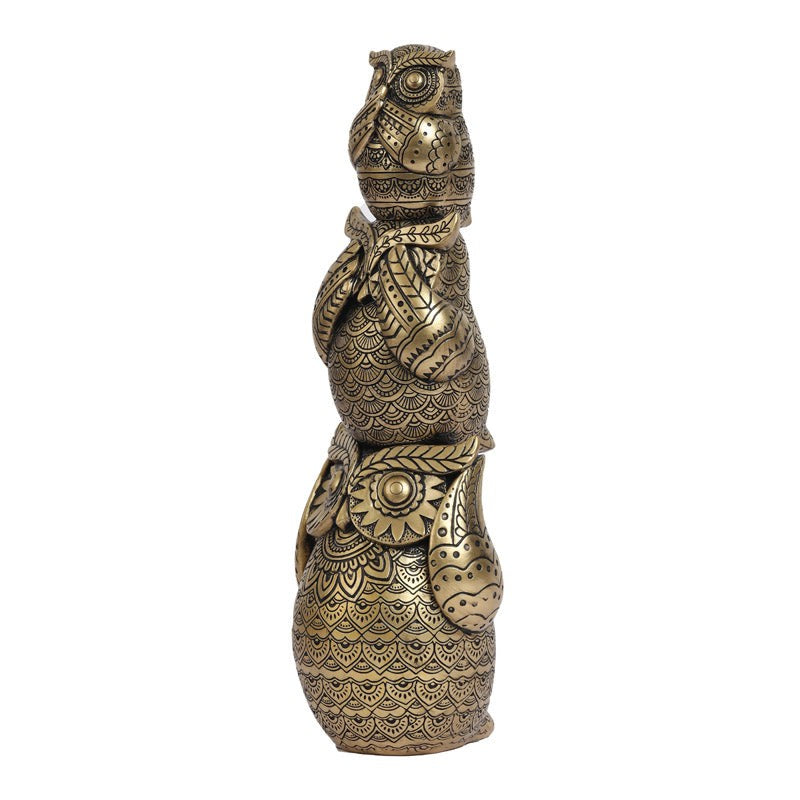 Three Wise Owl Ornate Showpiece image 3