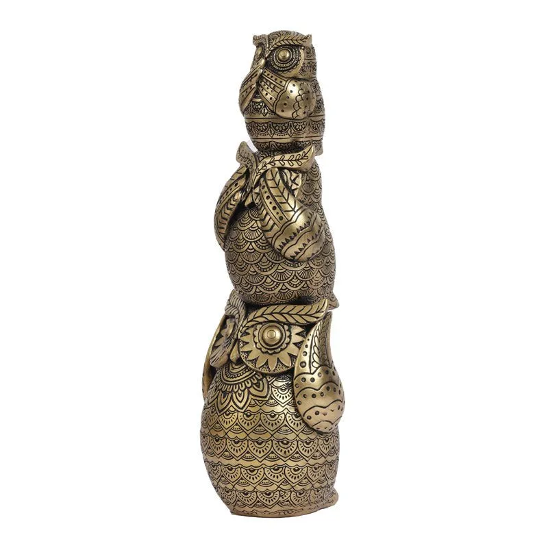 Three Wise Owl Ornate Showpiece media 3