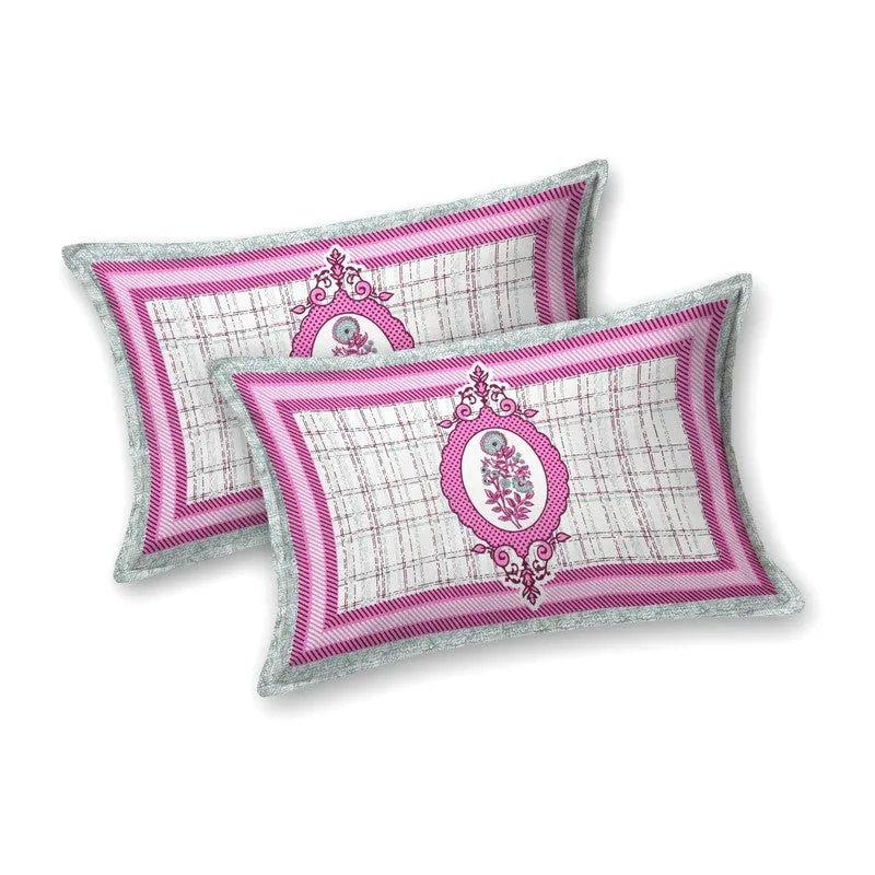 Royalza Cotton Bedsheet (Pink,Blue) - 240 TC media 4