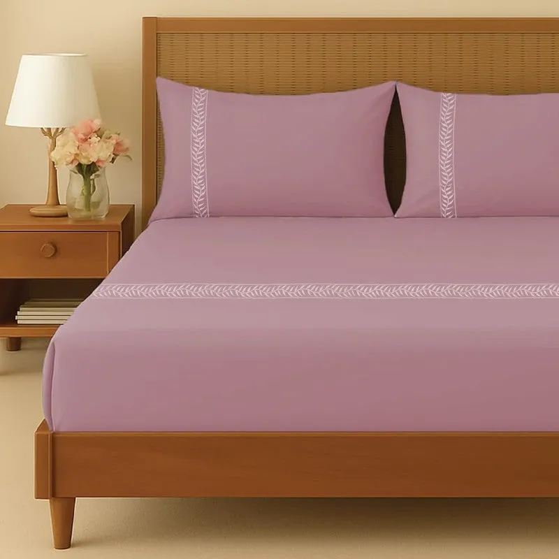 Urban Space Solid Comfort Cotton Bedsheet (Pink) - 300 TC media 3