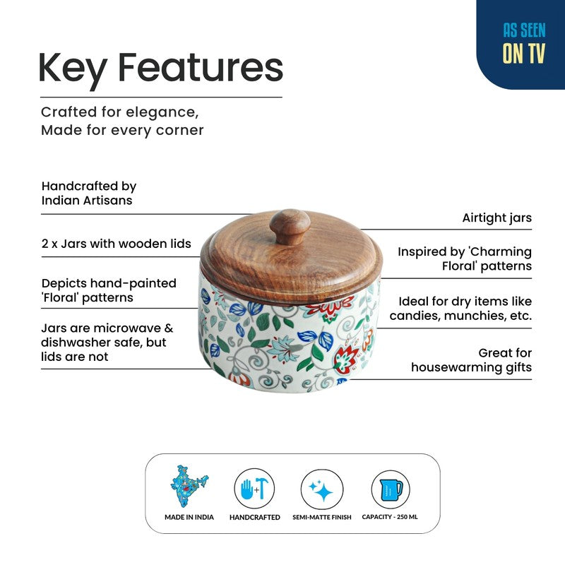 Floral Fusion Jars (250 mL Each) - Set Of Two media 5