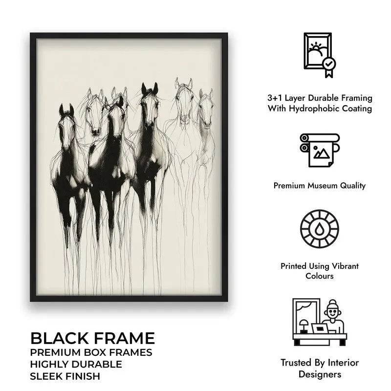 Horse Beyond Lines Wall Painting With Black Frame media 10