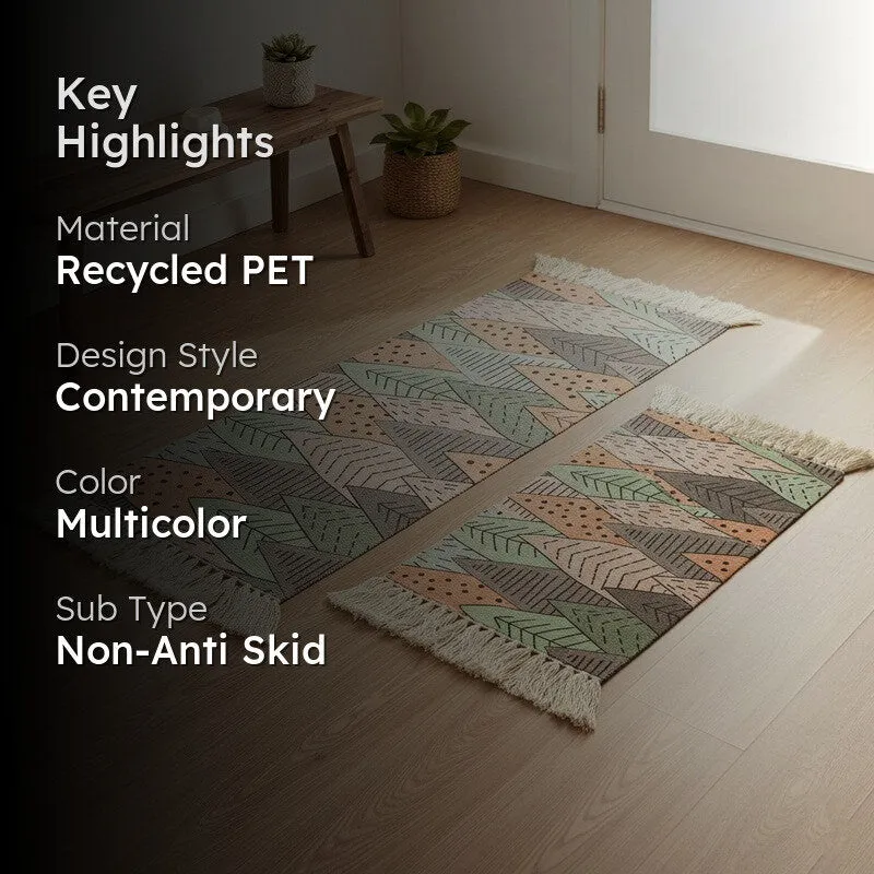 Botanical Geometric PET Runner Rug  - Set of Two media 2