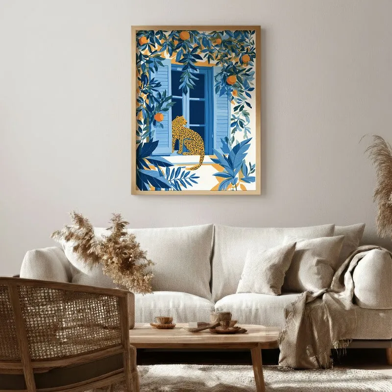 Jungle Charm Canvas Wall Painting - Brown Frame media 1
