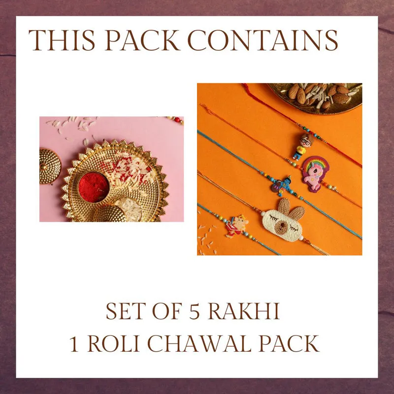 Rakshya IV Rakhi with Roli Chawal - Six Piece Set media 4