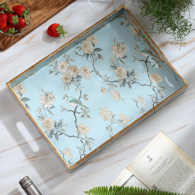 Ketaki Enamel Coated Serving Tray - Aqua Blue media 3