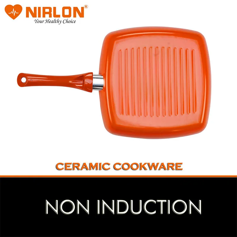 Nirlon Orange Ceramic Coating Grill Pan - 1500 ML/9 Inches media 3