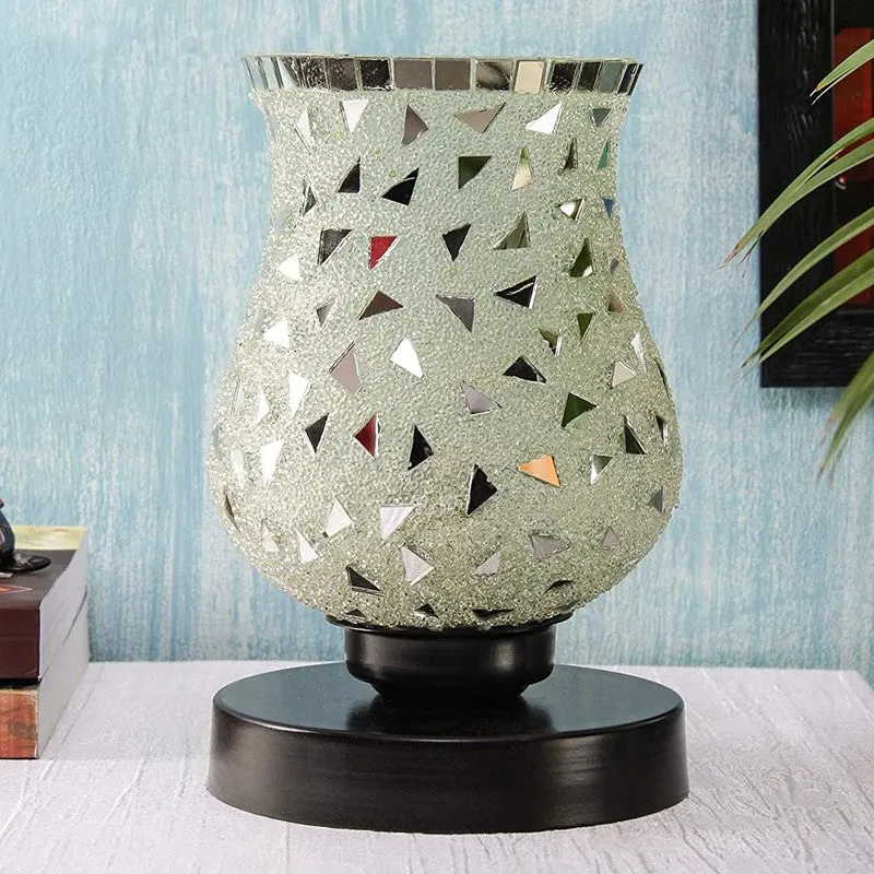 Blazeira Mosaic Glass Table Lamp With Wooden Base - Multicolor media 3