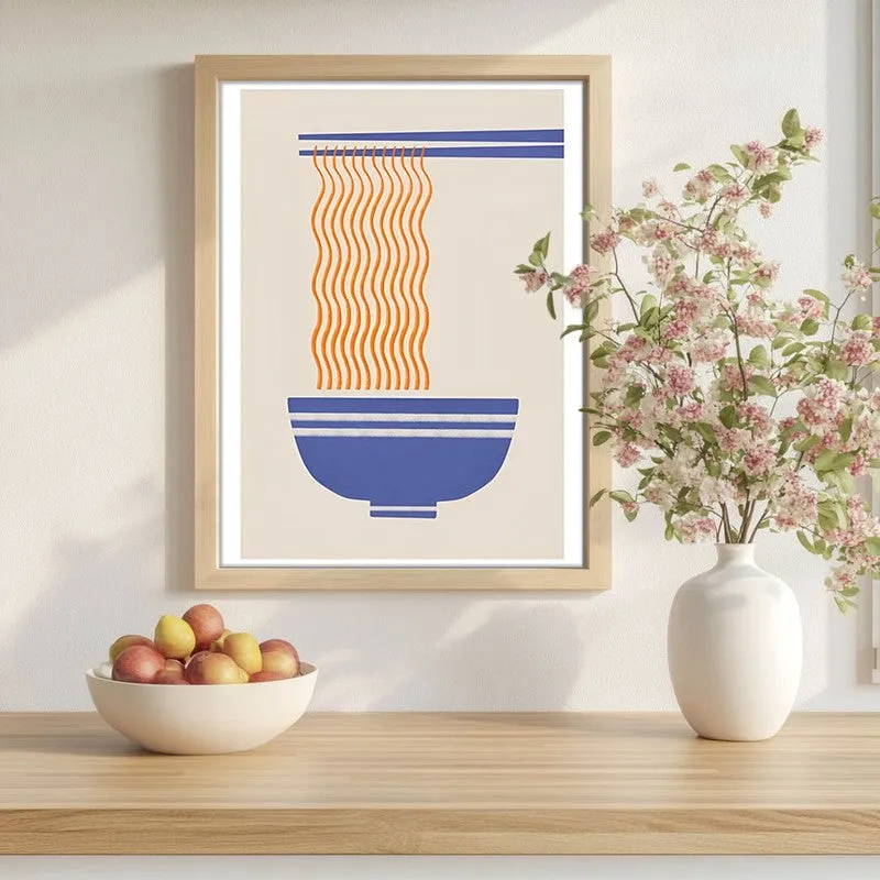 Fiery Blue Archival Canvas Wall Art - Brown media 1
