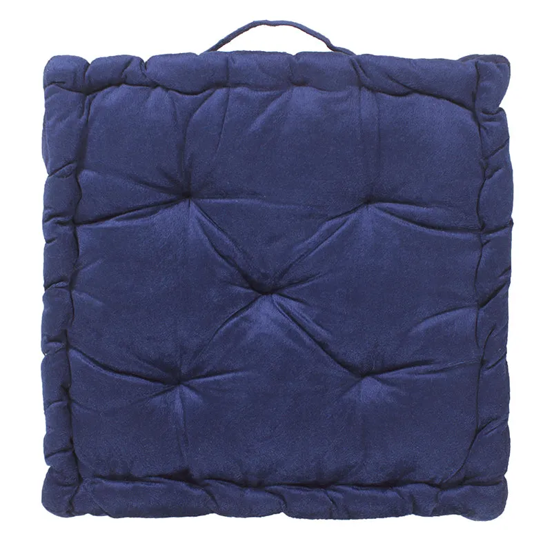 Thera Velvet Floor Cushion (Navy Blue) - Set Of Two media 6